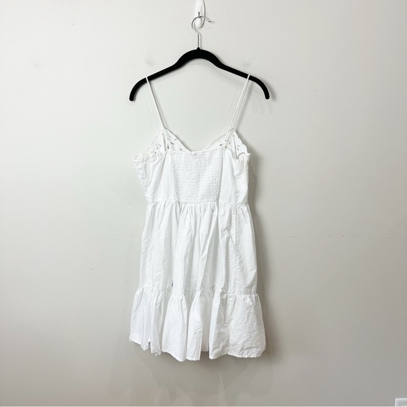 Zara Spaghetti Strap Embroidered Poplin Dress White Floral - Picture 5 of 9